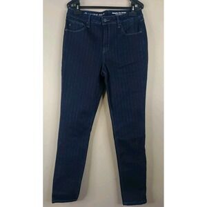 Laurie Felt Mettalic Pin Stripe Ankle Skinny Denim Jeans Size 12T(32x30)